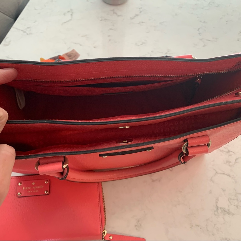 Coral Kate Spade purse & wallet set